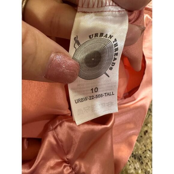 NWT Ruched Blush Satin Mini Slip Dress SZ 10 Tall Elegant Coquette Office Siren - Picture 11 of 16